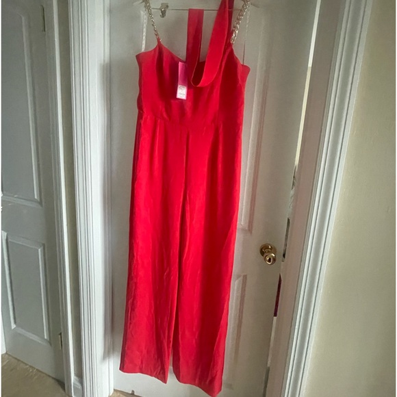 Lilly Pulitzer Zemira Sleeves Jumpsuit, Red, Size 12 - Picture 5 of 9